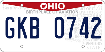 OH license plate GKB0742