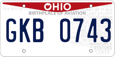 OH license plate GKB0743