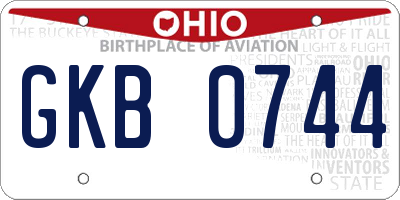 OH license plate GKB0744