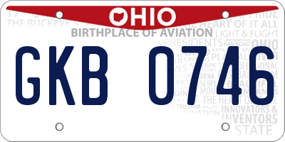 OH license plate GKB0746
