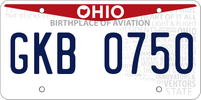 OH license plate GKB0750