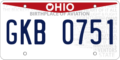 OH license plate GKB0751