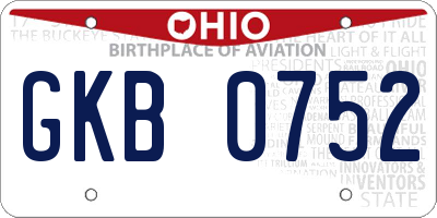 OH license plate GKB0752