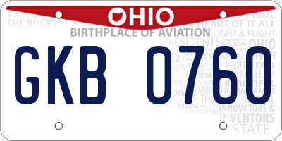 OH license plate GKB0760