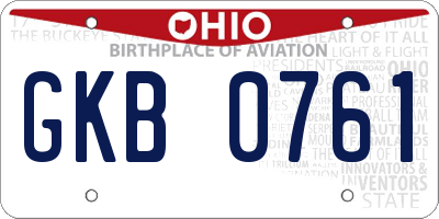 OH license plate GKB0761