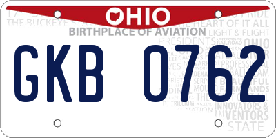 OH license plate GKB0762