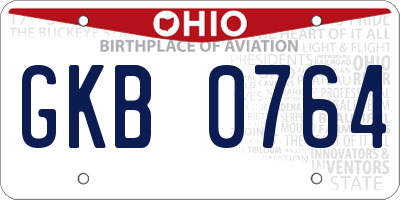 OH license plate GKB0764