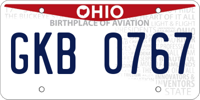 OH license plate GKB0767
