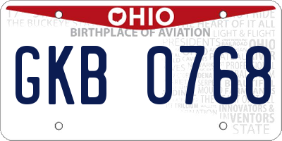 OH license plate GKB0768