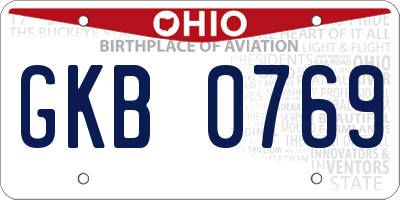 OH license plate GKB0769
