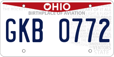 OH license plate GKB0772