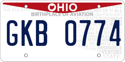 OH license plate GKB0774