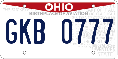 OH license plate GKB0777