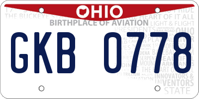 OH license plate GKB0778