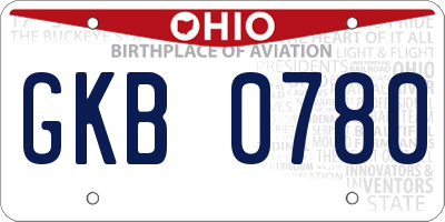 OH license plate GKB0780