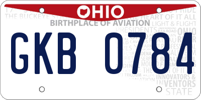 OH license plate GKB0784