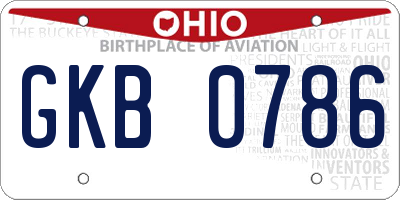 OH license plate GKB0786