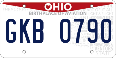 OH license plate GKB0790
