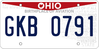 OH license plate GKB0791