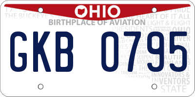 OH license plate GKB0795