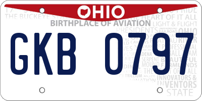 OH license plate GKB0797