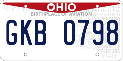 OH license plate GKB0798