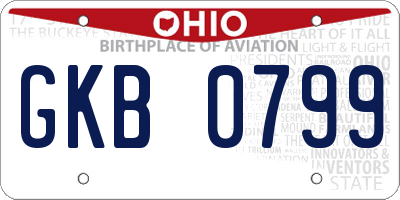 OH license plate GKB0799