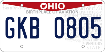 OH license plate GKB0805