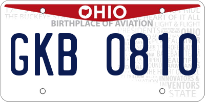OH license plate GKB0810