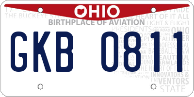 OH license plate GKB0811