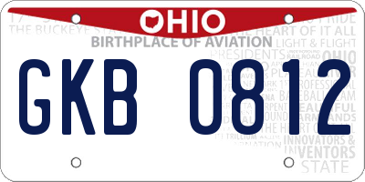 OH license plate GKB0812