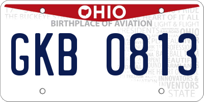 OH license plate GKB0813