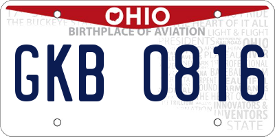 OH license plate GKB0816