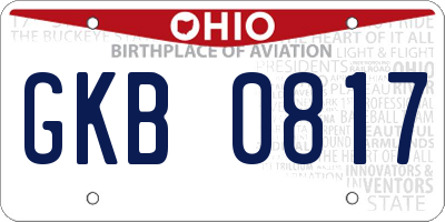 OH license plate GKB0817