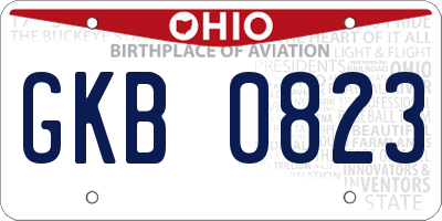 OH license plate GKB0823
