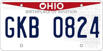 OH license plate GKB0824