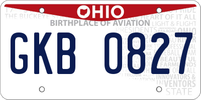 OH license plate GKB0827