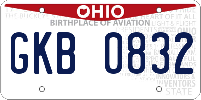 OH license plate GKB0832