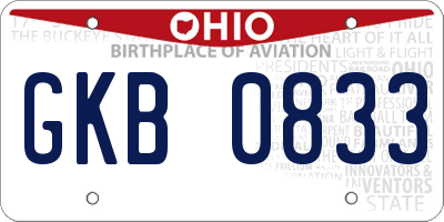 OH license plate GKB0833