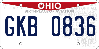OH license plate GKB0836
