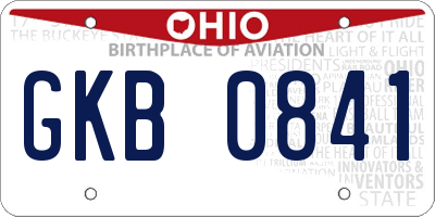 OH license plate GKB0841