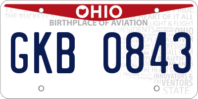 OH license plate GKB0843