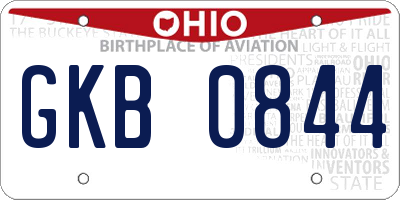 OH license plate GKB0844