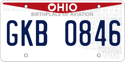 OH license plate GKB0846