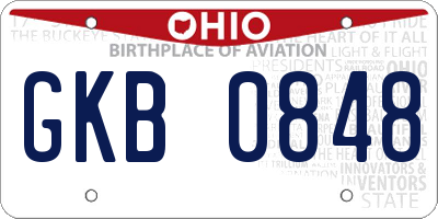 OH license plate GKB0848