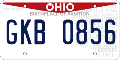 OH license plate GKB0856