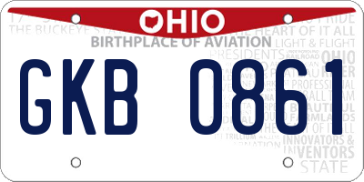 OH license plate GKB0861