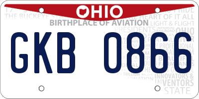 OH license plate GKB0866