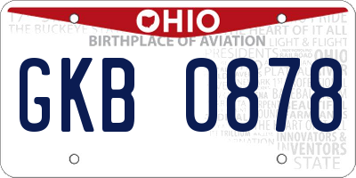 OH license plate GKB0878
