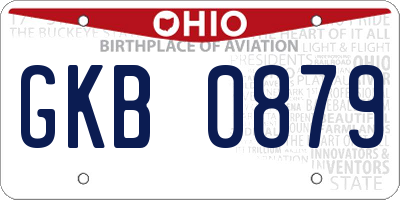 OH license plate GKB0879